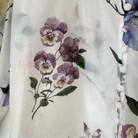 Bailey 44 White Sheer Floral Button-Up Blouse, Size S - Picture 7 of 16